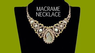 Macrame Necklace with Stone and Beads - Tutorial
