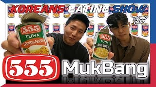 Koreans 555 Canned Tuna MukBang Philippines / Prank Video [ENG SUB]