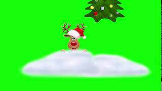 Олень на хромакее Новогодний футаж Green Screen Animation  Chroma Key  Christmas