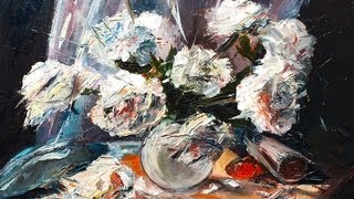 Пионы. Импровизация (как рисовать цветы мастихином). Painting in Oil.