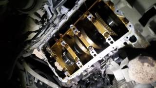 Сняли поддон - провернуло вкладыши и треснул коленвал (стук двигателя бмв bmw n46b20 e90)
