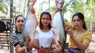 Big river fish cooking recipe in my village