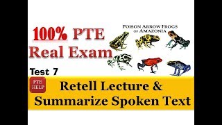 Most repeated 2018 Real Exam PTE Retell lectures& Summarize Text {Blue frog, Climate change)