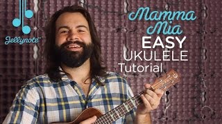 Mamma Mia by ABBA - A Chord Ukulele tutorial for Beginners (Easy Jellynote Lesson)