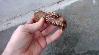 Рукоять для ножа "Голова дракона" ( процесс) .