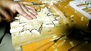 Блюдо под конфеты  Кленовый лист \ maple leaf candy carving wood carving