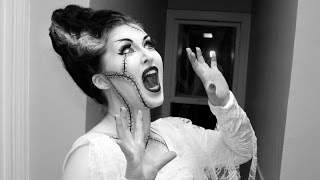 Bride of Frankenstein Black and White Makeup AND Hair Tutorial