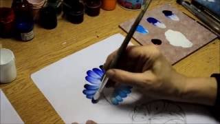 Рисуем цветы в урало-сибирской технике росписи