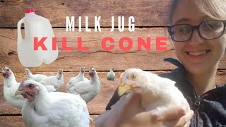 FREE CHICKEN BUTCHERING SETUP | DIY Milk Jug Kill Cone | 1.3 Acre Homestead | Atlantic Canada