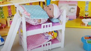 Baby doll orbeez surprise eggs and two story bed house toys Pizza Delivery car play - 토이몽