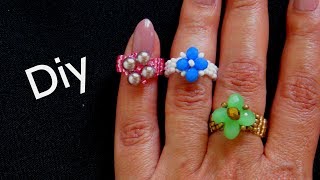 Como fazer bijuterias - Anel de cristais e miçangas - Diy Bijuterias !!