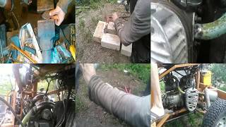 Один карбюратор на двигатель К750. Самодельный трактор из Зим 350