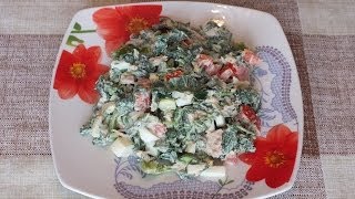 Салат с курицей и яйцом рецепт весенний