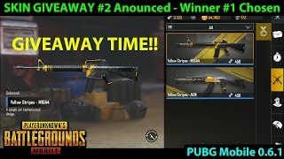 Skin GIVEAWAY #2 NOW CLOSED - Yellow Stripe Skin Winner #1 CHOSEN| PUBG Mobile 0.6.1