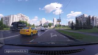 Экзаменационный маршрут ГИБДД Северное Бутово + вид сверху,  маршрут №3 .