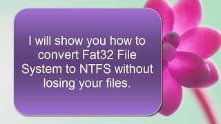 How to Convert USB Flash Drive Fat32 File System to NTFS Without Formatting