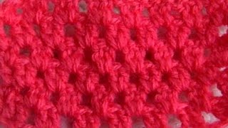 Плотный узор крючком V Галочки в шахматном порядке Dense pattern crochet V ticks staggered