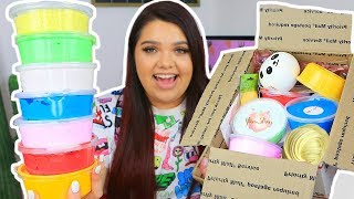 HUGE SLIME PACKAGE REVIEW! Famous Etsy Slime Shops! GLITTER.SLIMES, SLIMEEDADDY, & MORE