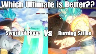 Xenoverse 2 Skill Test! Sword of Hope Vs. Burning Strike! Which new Ultimate is Better?