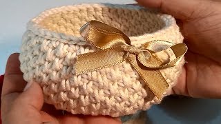 Cesta de crochê - Crochetando com Claudia Stolf