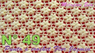 Punto a crochet FLOR JAZMÍN paso a paso para aplicar en mantitas, chalecos y cojines
