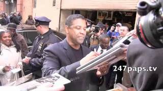 Denzel Washington at the Live with Kelly Show and NYPD Lady Cop Admirer