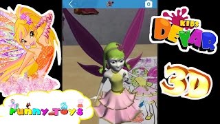 Живая Раскраска Фея Винкс 3D. Color Page 3D Fairy Winx. Девочка рисует