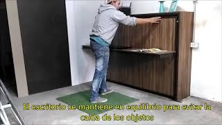 SAGROZ   cama oculta de pared abatible con escritorio