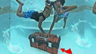WE FOUND AN ABANDONED MYSTERY BOX IN OUR SWIMMING POOL!