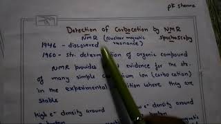 Detection of Carbocation by NMR spectroscopy by pawan kumar