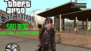 GTA San Andreas SAO Kirito Skin + Elucidator Sword MOD