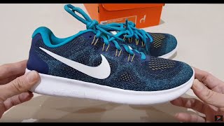 Unboxing NIKE FREE RN RUN 2017 880839-403 BEST ROAD RUNNING SHOES (100% ORIGINAL ASLI & RESMI) NO KW