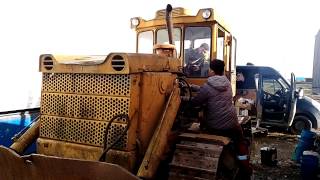 ЧТЗ Т-170 ЗАПУСК и управление  Заводим бульдозер спецтехника в Питере russian caterpillar bulldozer