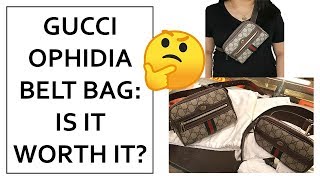 GUCCI OPHIDIA BELT BAG REVIEW | EVERYTHING THAT FITS AND MODELLING SHOTS