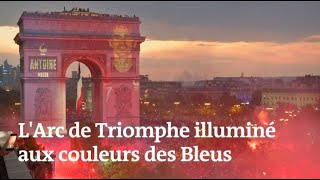 Les images de l’Arc de Triomphe et de la tour Eiffel aux couleurs des Bleus
