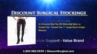 Surgical Opaque PantyHose 20-30mmHg Firm Compression - Black