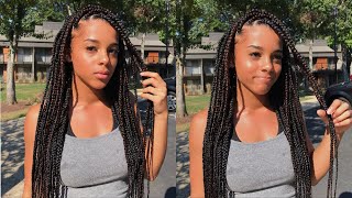 Watch Me Get Box Braids For The First Time | Azlia Williams