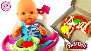 Pizza de Play Doh para bebé Nenuco + Trona para Nenuco