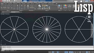 طريقة مفيدة جدا لتقسيم + تقطيع الدوائرالى أجزاء متساوية على برنامج AutoCAD (ليسب)