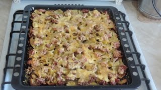 Запечёный картофель с индейкой. Готовим в духовке.