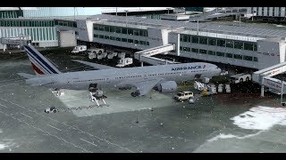 Prepar3D V4 | Air France 777-329ER Takeoff In Severe Snow Storm [Extreme Realism]