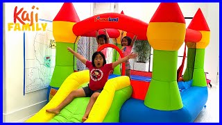 Giant Inflatable Playhouse Inside our House with Ryan's Family!!!!
