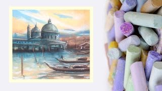 Картина за 10 минут! Видео урок Рисуем Венецию Пастелью! #Dari Art