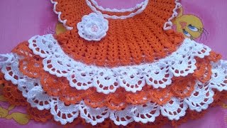 Вязание. Вяжем платье на малышку "ЛУЖОК". Часть 2.( knit dress baby)