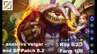 - annie vs veigar - mid S8 Patch 8.2