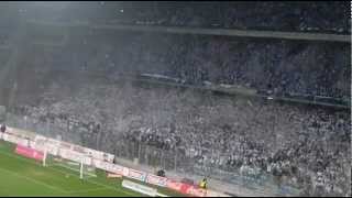 Komplet na Bułgarskiej + konfetti podczas meczu Lech Poznań - Legia Warszawa 1:3 (18.11.2012)