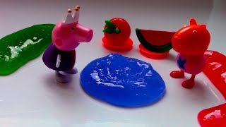 СВИНКА ПЕППА ИГРАЕТ С ЛИЗУНАМИ. Детские мультики-игрушки. Peppa Pig. Slime