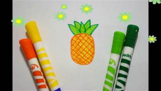 ? Ananas zeichnen lernen - Obst malen - How to draw pineapple / fruit - как нарисовать ананас