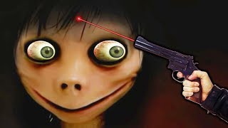 ПЕРЕЗАЛИВ #2 ОХОТА НА МОМО в реальной жизни на телефон! Очень много оружия хоррор игра