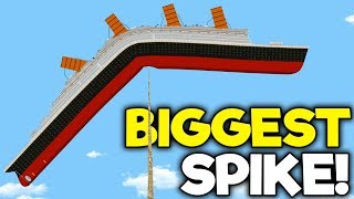 CUTTING A SHIP IN HALF WITH THE BIGGEST SPIKE! - Floating Sandbox Simulator Gameplay
